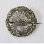 Victorian 79th Queen's Own Cameron Highlanders Officer's white metal plaid brooch.