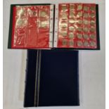 Lindner folder containing 116 UK coins from Queen Victoria (crowns and maundy 4d) to Charles III
