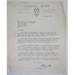 A collection of autographed letters from various dignitaries, sports persons, the arts, in