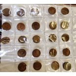 Folder of UK coins, various denominations from half crown to farthing. Most of the silver coins have