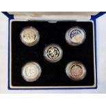 Silver proof £1 coins, please note this is a made up set containing no certificates, dates 1991,