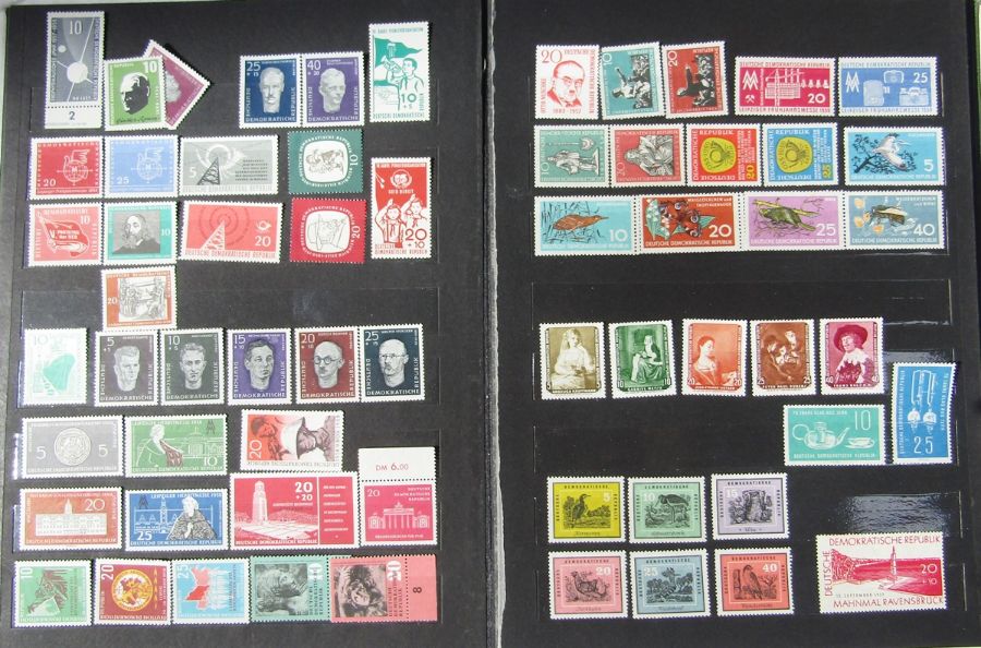 East Germany stamps: black folder and green stock-book of mainly mint and used definitives and - Image 7 of 20
