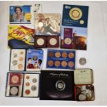 Group of various coins (15) including a tin box of various world coins, some silver, 2x 1951 crowns,