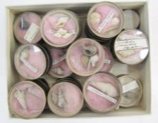 Quantity of shell specimens in small circular boxes, variously sized, to include Murex (Defossus),