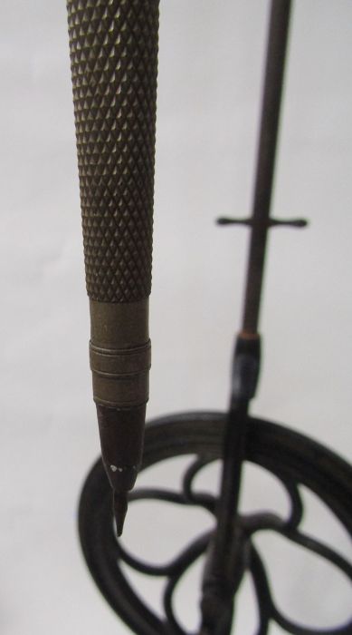 Antique pedal operated dentist's drill on stand, driven by a foot pedal, 142cm high, and a selection - Image 4 of 7