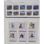 GB Guernsey stamps: large box of 5 high quality sleeved black/blue Lindner purposed albums for