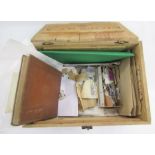 World stamps: Large vintage wooden port box full of mint/used issues from 1920s in Strand album,