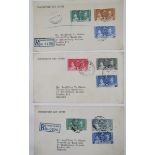 British empire stamps: box of 4 albums including red ‘New Age’ and plastic bag of mint and used