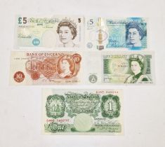British Bank notes (5), Beale £1, Serial Number A98C 240252, very fine, no creases, 10 Shillings
