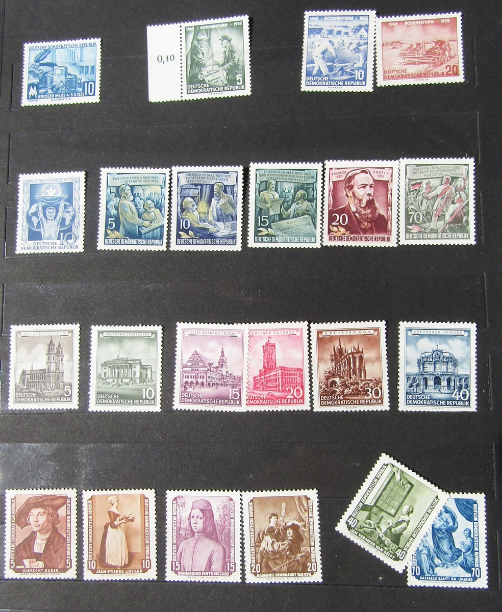 East Germany stamps: black folder and green stock-book of mainly mint and used definitives and - Image 17 of 20