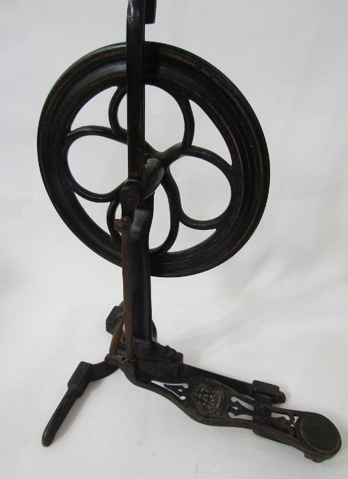 Antique pedal operated dentist's drill on stand, driven by a foot pedal, 142cm high, and a selection - Image 3 of 7
