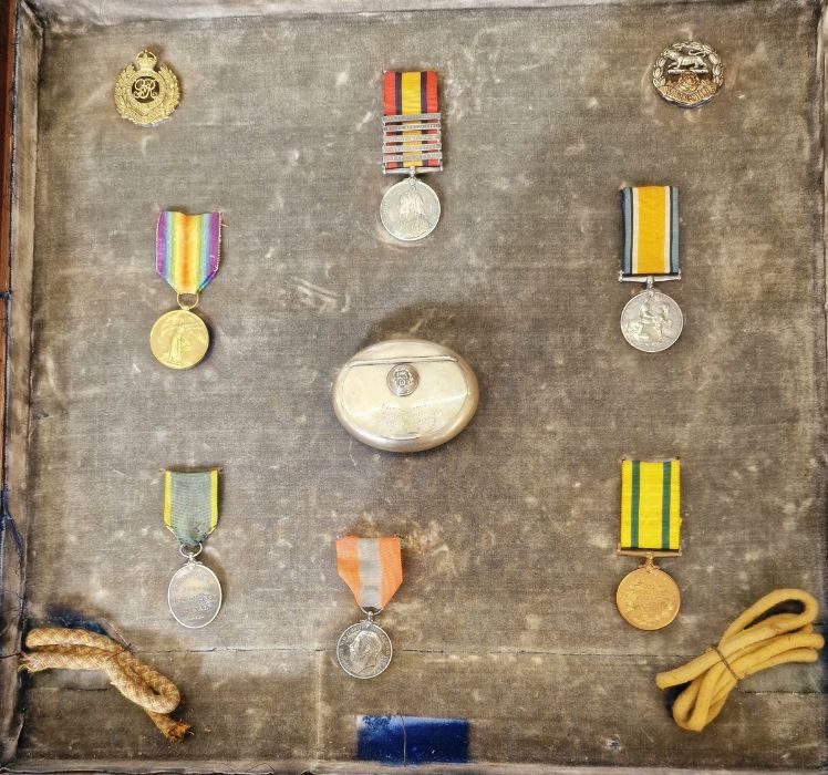 Boer War/WWI medal group within mahogany case, Queens South Africa Medal with South Africa 1901- - Image 4 of 46