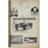 Scrapbook of 1936 and 1937 motor racing clippings to include Brooklyn, Donnington, Tripperly GP,