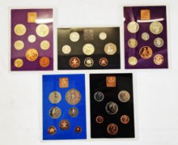 UK Proof Sets (5) Annual Proof Set, dates 2 x 1970, 1971, 1977 and 1985. Please note that these have