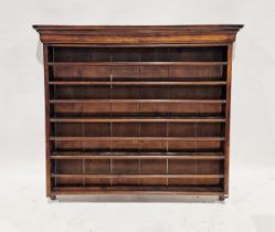 Antique mahogany wall mounting plate rack comprising four shelves, approx. 124cm high x 137cm wide x