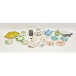 Collection of Art Deco and mid-century ceramics including two Flamingo pattern triangular-shaped