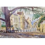 Tony Matts  Watercolour drawing Street scene, signed, 25cm x 35cm  Janet Fairman Watercolour drawing
