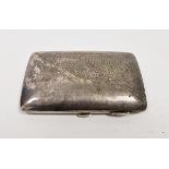 Victorian silver cigar case, rectangular, floral and scroll engraved, Birmingham 1898