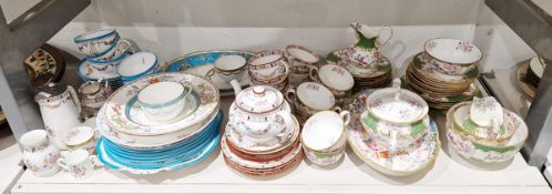 Large composite group of Minton bone china part tea services circa 1870 and later, various printed