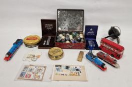 Quantity of worldwide stamps, loose, a quantity of playworn diecast trains and vehicles including