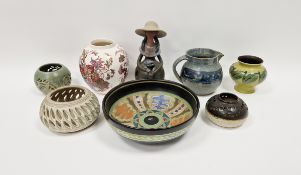 Collection of studio pottery and other ceramics including an early 20th century Roma Arnhemsche