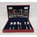 Viners silver-plated table flatware service for six, Hanover variant, in canteen