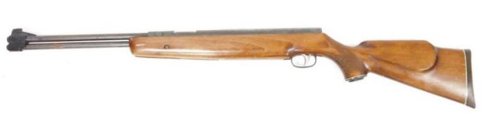 Weirauch HW77 .22 underlever air rifle with chequered semi-pistol grip, sling mounts, raised cheek