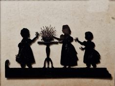 School of Augustin Edouart (French 1789-1861) 20th century reverse silhouette painting on glass,