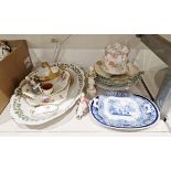 Collection of 19th century English and Continental pottery and porcelain, including two Minton