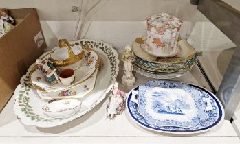 Collection of 19th century English and Continental pottery and porcelain, including two Minton