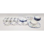 Shelley Queen Anne pattern Art Deco part tea service, printed and painted with the Lupin pattern,
