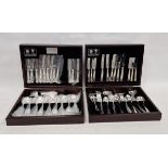 Two sets of Arthur Price EPNS 'Harley' pattern table flatware for six settings, each in polished