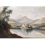 19th century Scottish school Pair oils on canvas  "Kilchurn Castle, Argyll" and another, each at