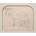 FD(?) Pair pencil drawings  Studies of horses and foals, initialled and dated 1884 and 1887, 20.
