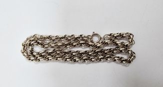 Silver-coloured metal multiple link chain necklace, 50.7g approx