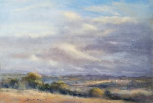 David Mynett Pastel drawing "Wild Sky of Burgundy", signed and labelled verso, with Alma Gallery