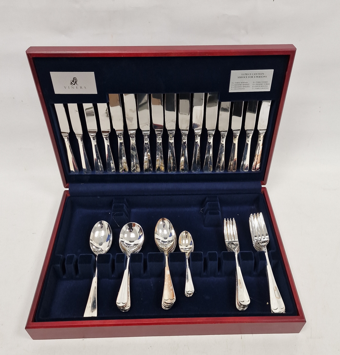 Viners silver-plated table flatware service for six, Hanover variant, in canteen - Image 2 of 3