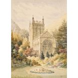 LM/ML(?) (English Edwardian school) Watercolour drawing "The Priory", monogrammed, unframed, 37cm