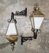 Pair of 20th century wall mounted lanterns