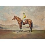 Sidney Dare (20th century) Oil on panel 'Ribocco with Lester Piggott up', signed lower right,