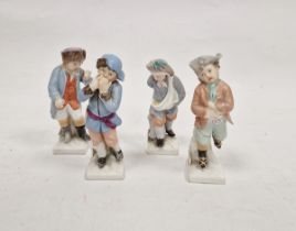 Four late 19th century Berlin-style porcelain figures emblematic of months of the year, spurious