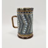 Doulton Lambeth silver-plated stoneware jug, late 19th century, impressed Doulton Lambeth 1878, RC