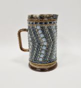 Doulton Lambeth silver-plated stoneware jug, late 19th century, impressed Doulton Lambeth 1878, RC