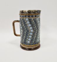 Doulton Lambeth silver-plated stoneware jug, late 19th century, impressed Doulton Lambeth 1878, RC