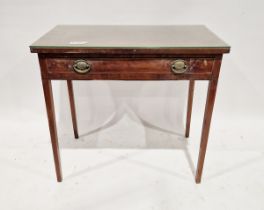 Victorian mahogany desk of rectangular form with single long drawer to front, having two brass