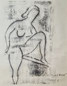 Alfred Birdsey (1912-1996)  Monograph Black and white print of female nude, signed and inscribed 'To