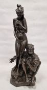 After Bruno Zach (1891-1935) bronzed resin group of 'The Slave Trader', signed 'Zach' to canted