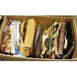 Vintage handbags, circa 1980's and a collection of lady's scarves, some silk (1 box)