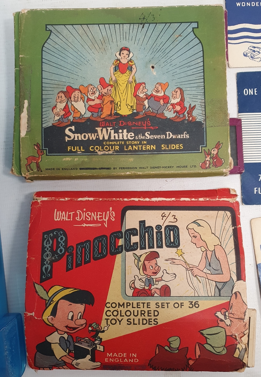 Set of six Snow White and the Seven Dwarves lantern slides, six Walt Disney Pinocchio slides in - Image 16 of 16