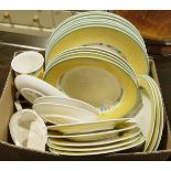 Villeroy & Boch 'Twist Alea Limone' seven dinner plates, four soup bowls, three pudding bowls,